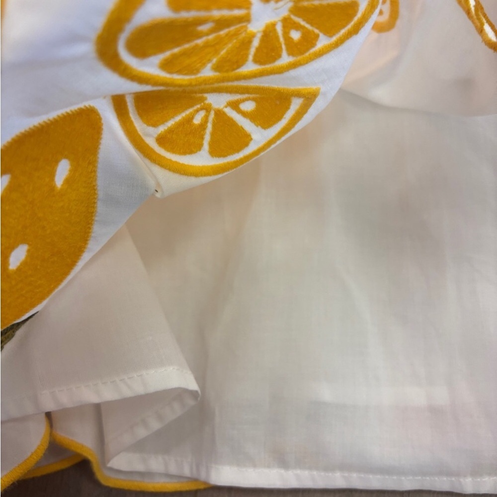 Anthropologie COREY LYNN CALTER Lemon Print Dress Embroidered Destiny Sundress - Picture 13 of 16